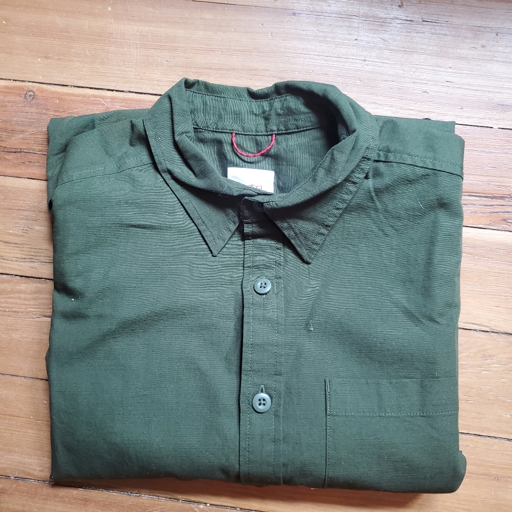 Topo Designs Route shirt, men's MD, Olive green